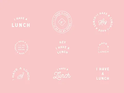 I Have A Lunch badge lockup logo mark stamp typography