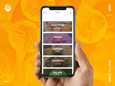 Food/Drink Menu | #dailyui 043 043 app dailyui drink food menu mobile ui