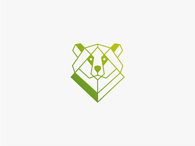 Bear animals bear geometric green identity logo mark