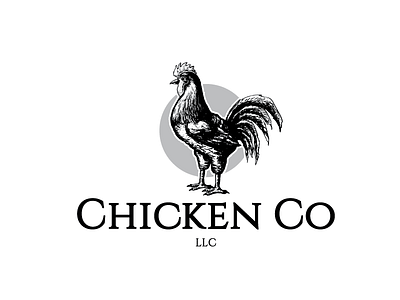 Chicken Co animal chicken detailed drawing farm handdrawn logo rustic