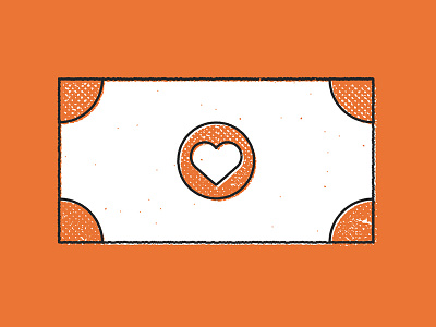 Donation Icon dollar donation giving heart icon illustration minimal orange simple vector