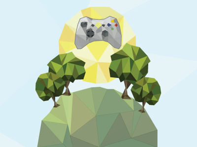 "Green Gaming" 8 bit digital illustration game design gaming green gaming low poly lowpoly sustainability vector video game