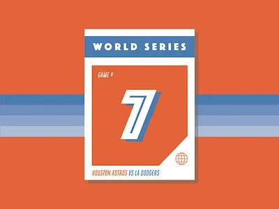 G A M E - 7 baseball baseballcard branding design flat game illustration sports team vintage worldseries