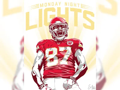 Chiefs Monday Night Lights Illustration chiefs kansas city chiefs kelce sports sports branding sports design sports logo