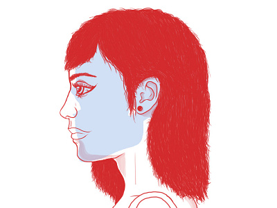 Red Girl free throw girl illustration sketch skull x ray