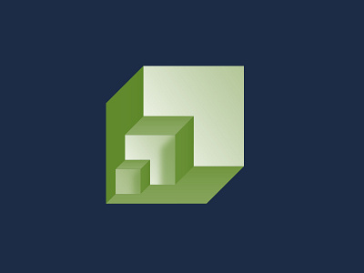 Mark for Lakeview Capital Management blue cube financial green illustration logo mark money perspective shadow