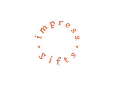 impress gifts logo badge circle dot gift letspanda logo mark round seal serif stamp type