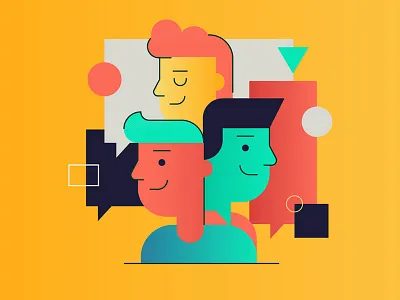 Team Communication abstract chat communication gradient illustration message team