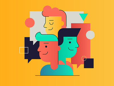 Team Communication abstract chat communication gradient illustration message team