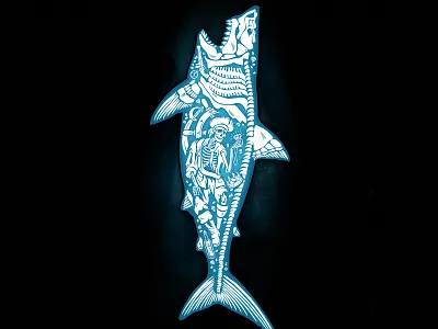 Hidden Treasure illustration pirate shark skeleton summer threadless x ray