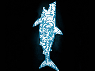 Hidden Treasure illustration pirate shark skeleton summer threadless x ray