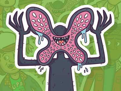 Slaptastick | "Demogorgon Sticker" branding design eleven fanart illustration netflix pop culture stickers strangerthings