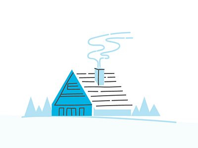 Lodge blue illustration line