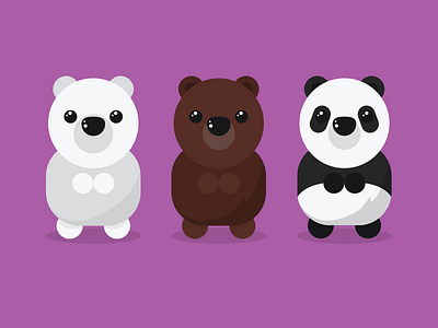 3 TINY Bears (Best Of #Vectober 3) bear brown character cute honey panda polar