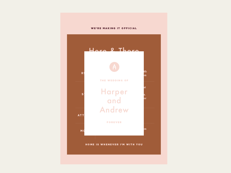 Autumn Wedding Suite Sketch #2 color event collateral invitation typography wedding