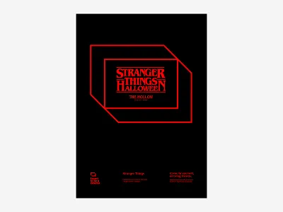Stranger Things Halloween halloween illustration neon poster design stranger things poster swiss type typography