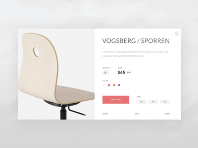 Furniture card flat furniture minimalistic shop ui ux