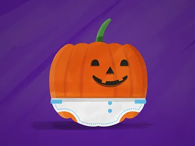 Calabacín character design dribbble flat halloween illustration ink invites october pumpkin vector wip