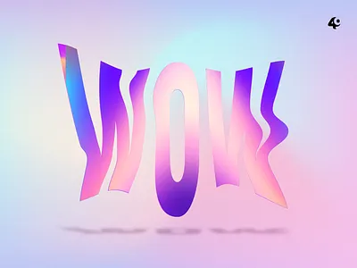 Wow Iridescent effect floating gradient iridescent type wow