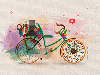 Bike / Bicicleta art bike cat graphicdesign illustration illustrator vector watercolor