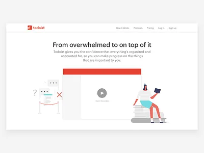 Todoist - How it works Illustration doist header icon illustration life productivity todoist twist web