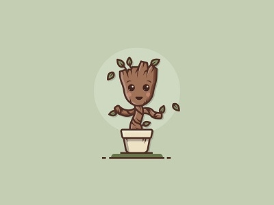 baby groot! baby groot cute groot illustration marvels