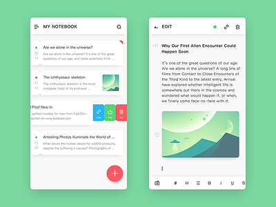 Notebook app ui