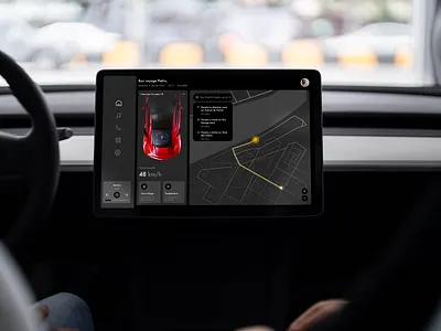 Daily UI #034 – Car Interface art direction branding car cars daily ui design gps graphic design illustration interface ui ux vector