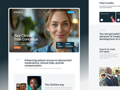 ClinXtra - Clinical Trials Concierge branding design graphic design mobile typography ui ux web