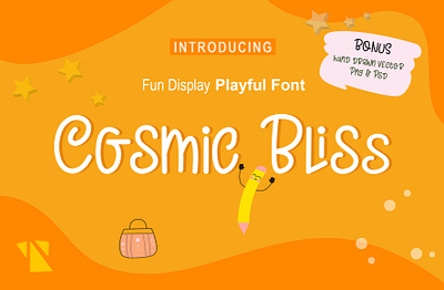 Cosmic Bliss Display Playful Font branding clipart display displayfont font freefont funfont graphicdesign handwritten illustration letters logo playful school typeface vector