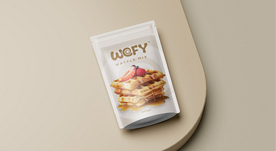 Waffle mix product brand identity and packaging design branding typography logo