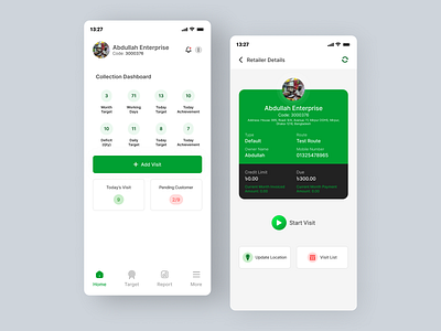 Padma Group of Converters App UI Design achievement app ui design collection customer dashboard distributor follow up payment retailer details sales summary target ui ui ux design ux visit