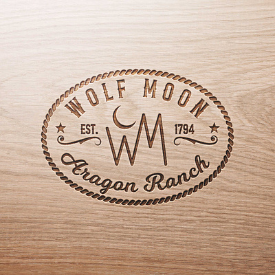 Logo Design Concept for Wolf Moon Aragon Ranch brand branding cattle cattlelogo design graphic design identity livestock logo ranch ranching ranchlogo