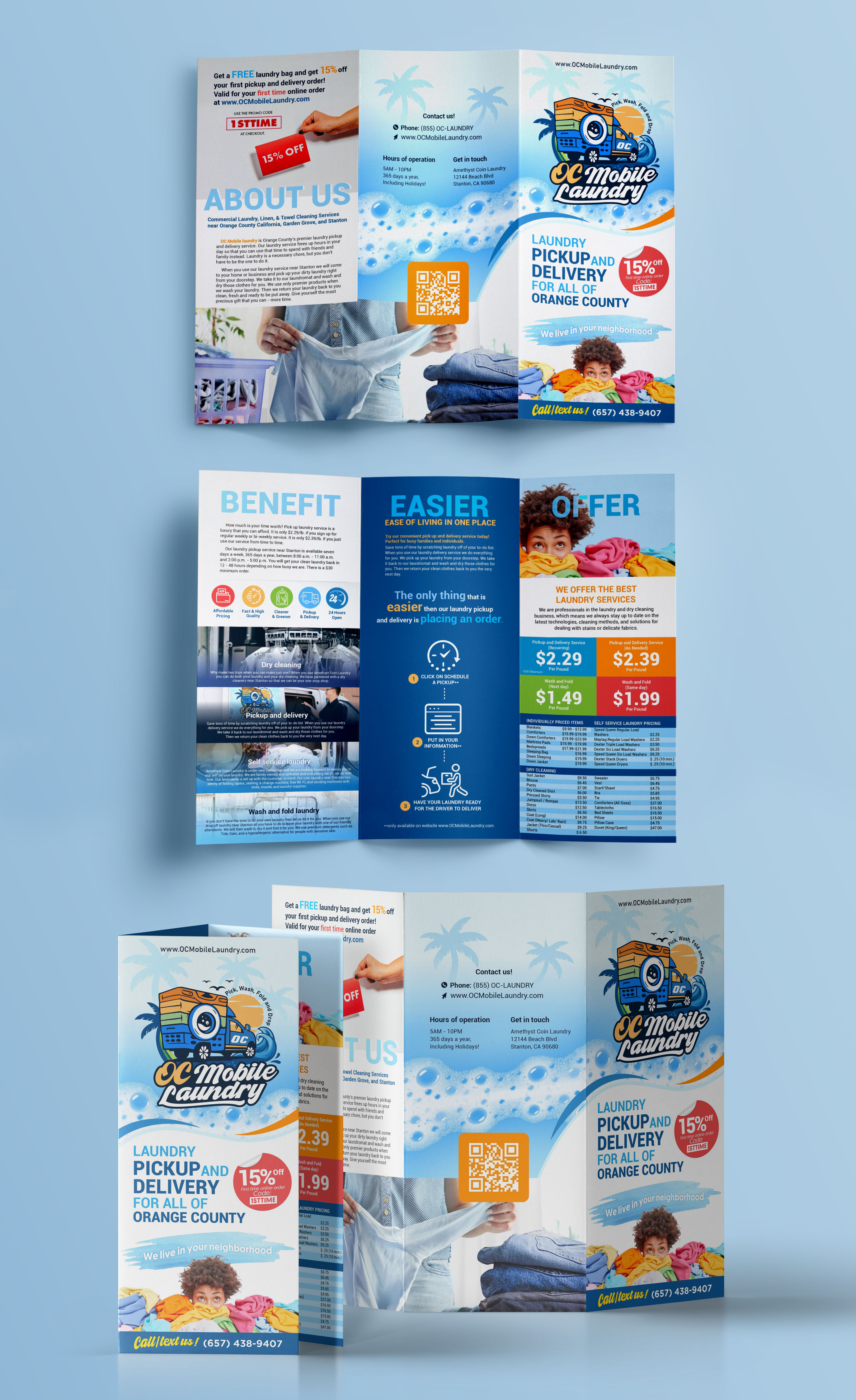 Laundry Trifold Brochure brochure flyer graphic laundry
