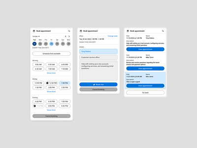 SaaS B2B Appointment panel add appointment b2b calendar days design desktop fields flat hours interface modern panel quick saas set sidebar ui ux website