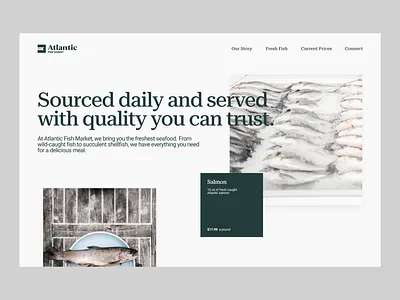 Fish Market Hero Section Concept branding fish market website hero section hero section design market website restaurant website typography typography website ui ux web design website website design website hero section