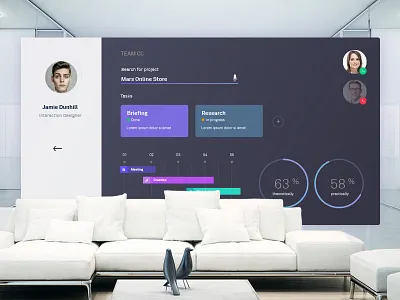 Meetingscreen dark dashboard design display interface living meeting psd screen sketch ui ux