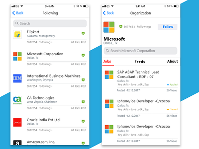 Follow Company app job search