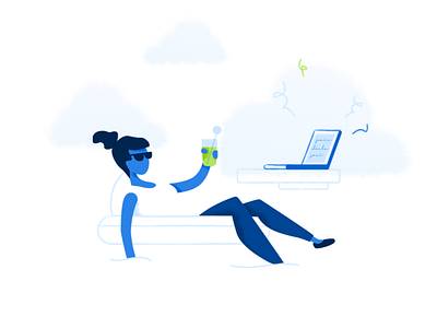 Illo explorations — Part.II 🖼 brushes buoy character chill cocktail illustration lifestyle texture