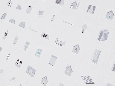 Iconset for energy-saving energy grey icons iconset