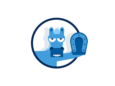 Horse angry character horse horseshoe no stop