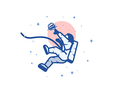 Space Burger astronaut burger food illustration space star