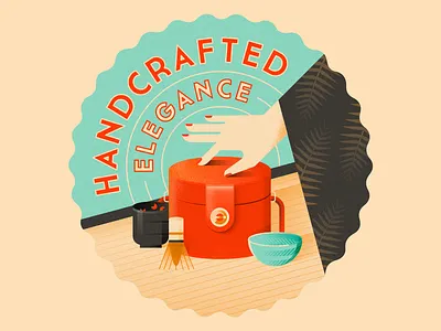 Harper's Bazaar x Louis Vuitton bag fashion flat illustration japanese layout lockup stamp tea traditional vector vintage