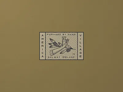 America Village Nº 014 antique apothecary deco heritage identity ireland liquor lockup script spirits typography vintage