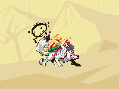 A Canine Artist animation design development game illustration pixel pixel art