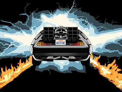 Beer Time 1984 back to the future beer time design illustration