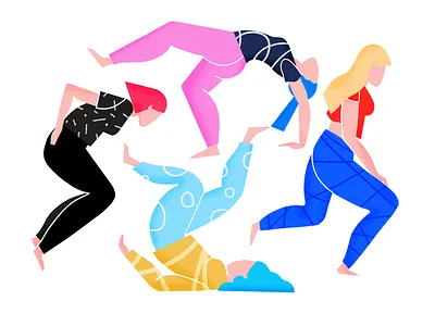 Stretching the creative muscles astropad brush character female illustration illustrator ipad ipadpro procreate scene texture vector