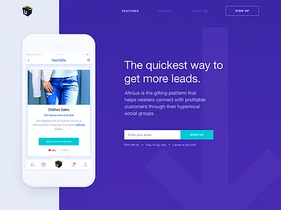 Landing Page Design for a Gift Giving Platform branding bright colors business clean interface landing layout minimal mobile modern platform product service app simple social ui ux web design website zajno