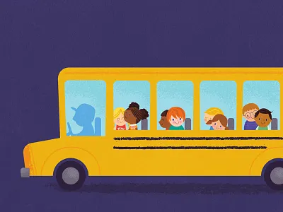 School Bus book cover bus childrens book illustration kids school bus