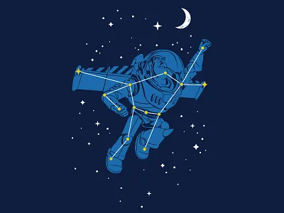 Universal Star buzz lightyear cartoon constellation disney illustration kids shirt threadless